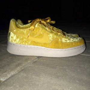 yellow velvet air force 1